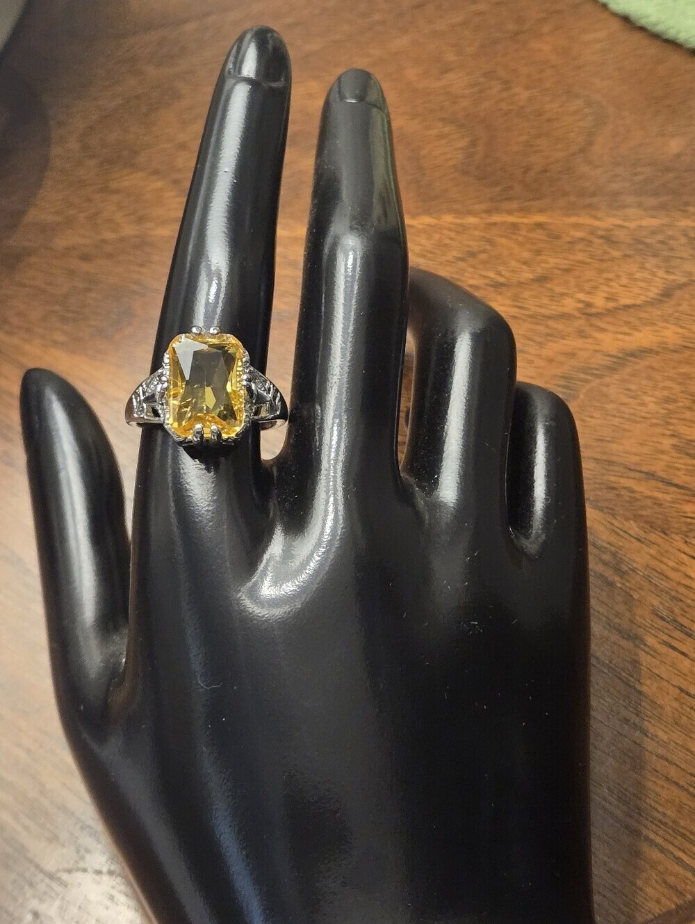Mosaic Topaz Floral Fashion Copper Ring Size 12.5 - Picture 4 of 6
